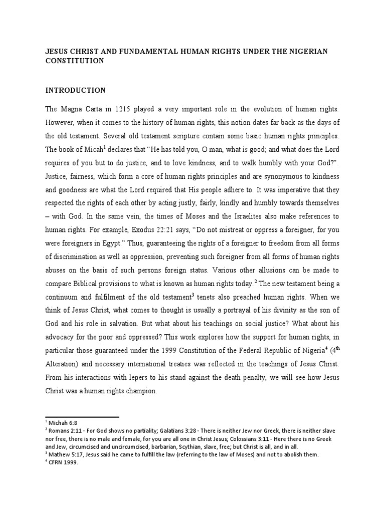 Jesus Christ's Teachings on Human Rights | PDF | Jesus | Disciple ...