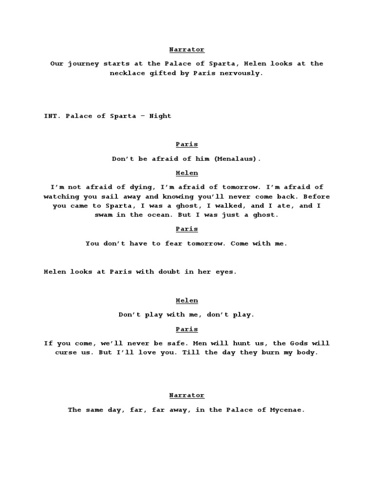 TROY Movie Script Download Free PDF Hector Achilles