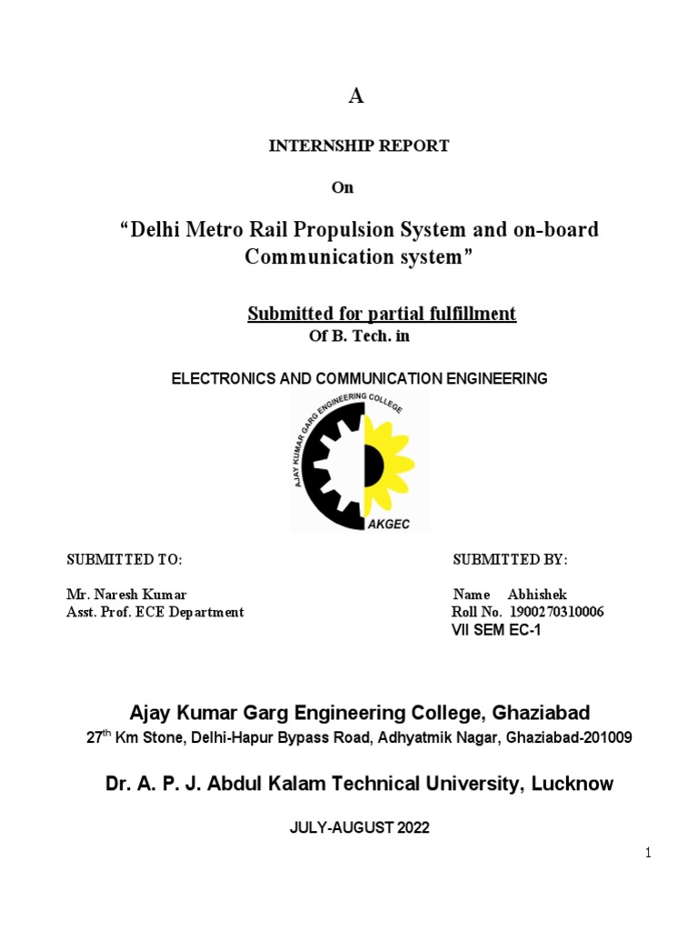 Summer Internship Report Abhishek 06 PDF Electric Motor Axle