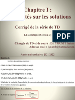 Biophysique-Chapitre I-GAnAralitAs Sur Les solutions-CorrigA Dexercices 1 2 Et 3-ImA Ne Yousfi