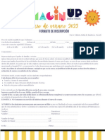 Curso de Verano 2022 - FORMATO DE INSCRIPCION