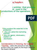 Selecting Suppliers Selection Process Q2