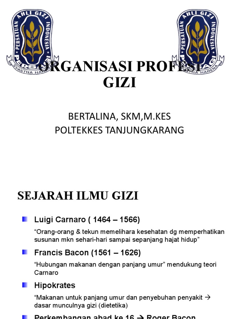 Organisasi Profesi Gizi | PDF