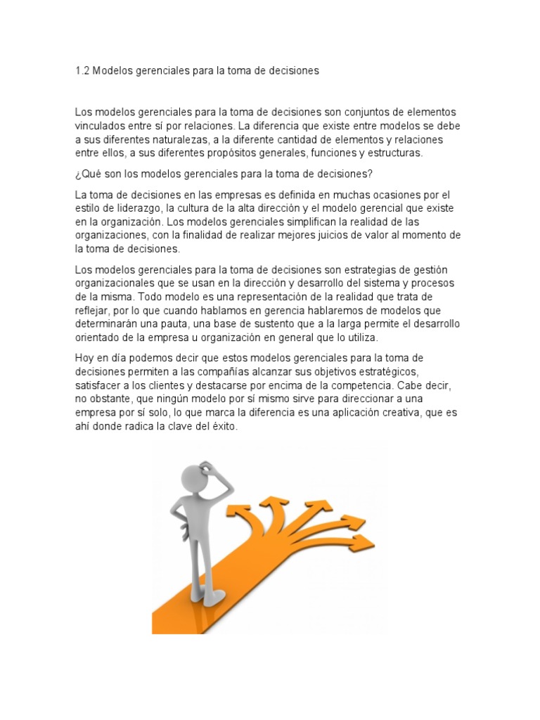 Modelos Gerenciales en Decisiones | PDF | Liderazgo | Toma de decisiones