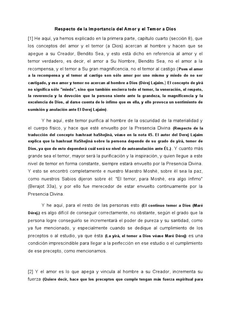 Capítulo 3 Respecto de La Importancia Del Amor y El Temor A Dios | PDF ...