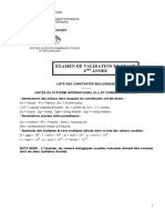 Validation 6eme Annee - Constantes Biologiques (6146018)