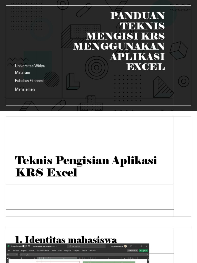 Panduan Teknis Mengisi Krs Menggunakan Aplikasi Excel Pdf
