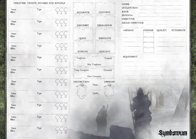 English Symbaroum Sheet Formatted | PDF