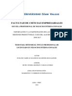 Facultad de Ciencias Empresariales: Escuela Profesional de Negocios Internacionales