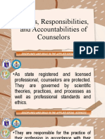 Rights, Responsibilities, and Accountabilities of Counselors