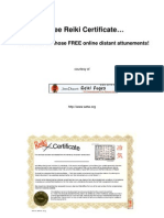 Free Reiki Certificate