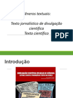 Gêneros Textuais Texto Jornalístico de Divulgação Científica