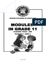 Modules in Grade 11: Schools Division of Pasay City