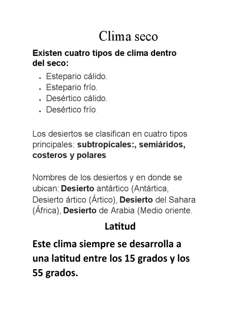 Clima Seco PDF