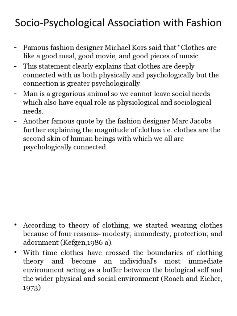 Ch2 Concepts of Fashion, Socio, Etc | PDF | Clothing | Fashion