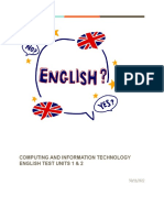Computing and Information Technology English Test Units 1 & 2 Ana Jorge Garrido