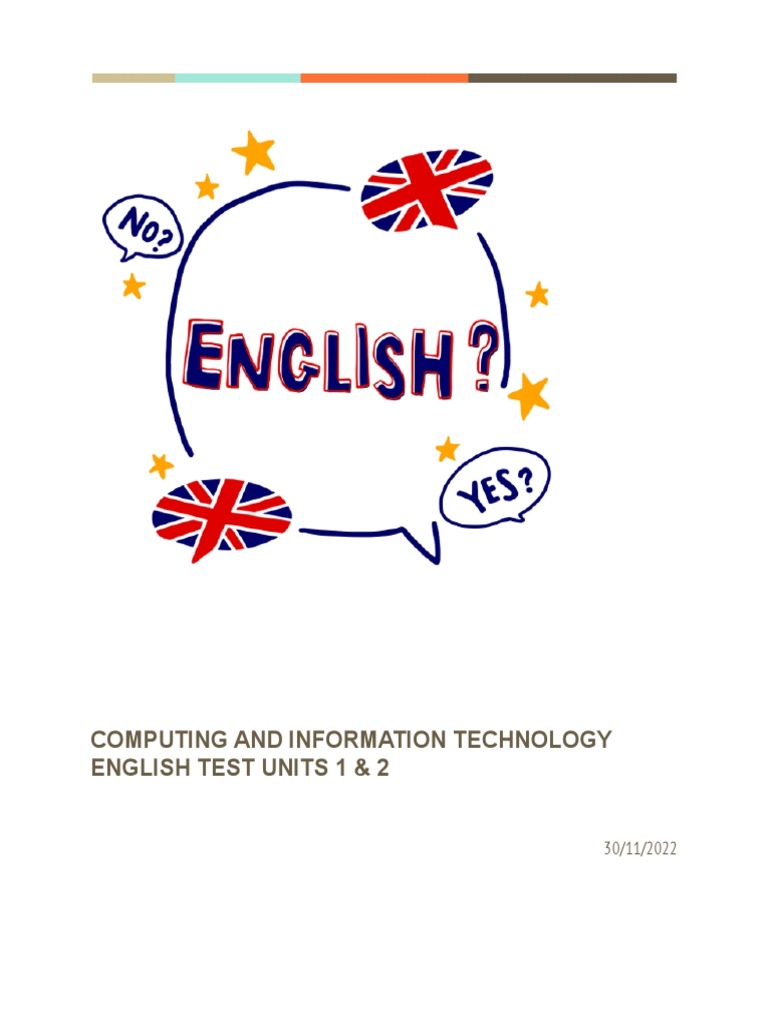 English Test for IT Units 1 & 2 | PDF | Laptop | Computing