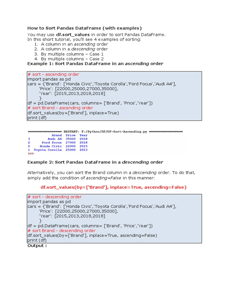 Add Column, Drop Dataframe | PDF | Car | Computer Programming