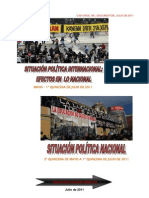 Análisis Situación Política Internacional-Nacional Chile, Mayo-Julio 2011