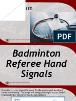 Badminton Referee Hand Signals
