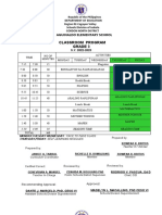 Grade 1-3 Class Schedules and Curriculum Aguinaldo Elementary