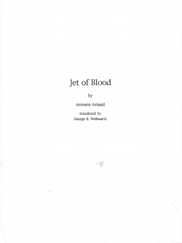 Jet of Blood, by Antonin Artaud | PDF