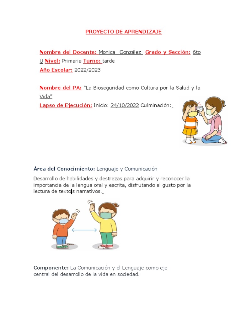 PROYECTO DE APRENDIZAJE para 6to | PDF | Conocimiento | Comunicación