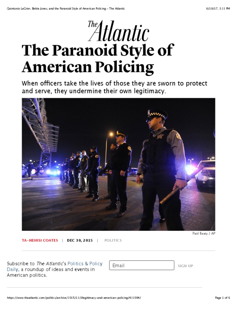 Paranoid Policing in America | PDF | Essays | Rhetoric
