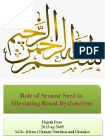 Role of Sesame Seed in Alleviating Renal Dysfunction