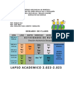 Horario de Clase Deporte 2021