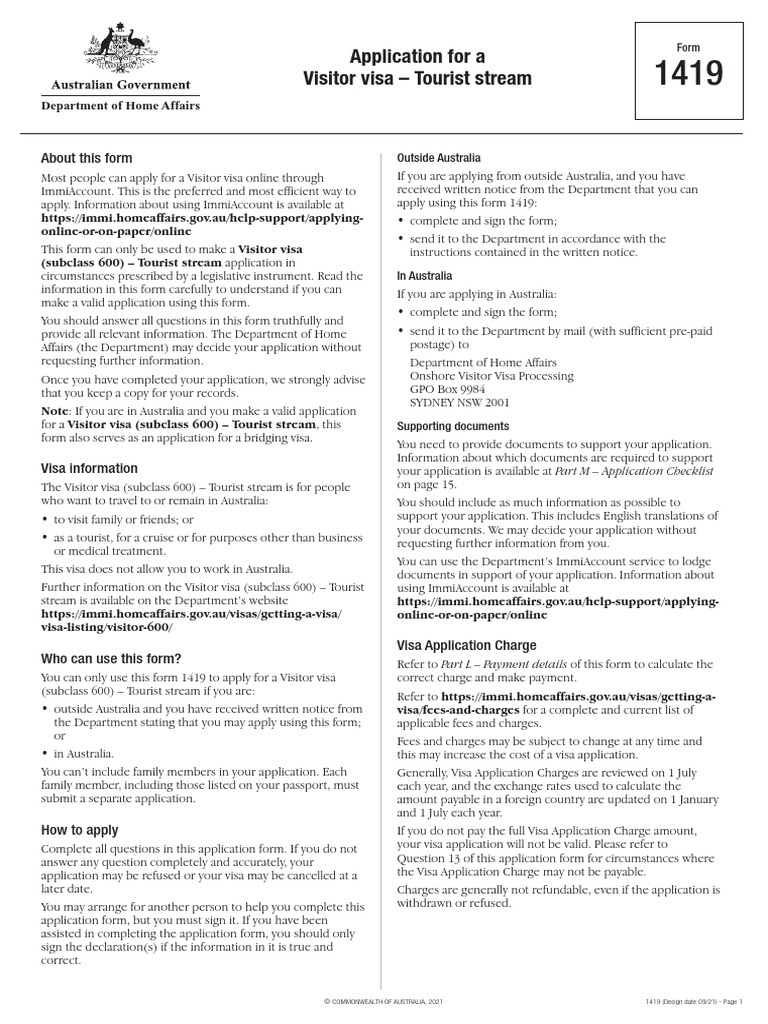 1419 - Aust | PDF | Travel Visa | Government