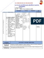 SESIÓN DE APRENDIZAJE DE COMUNICACIÓN 7 DE NOVIEMBRE Participamos en Una Asamblea para Planificar Nuestras Actividades