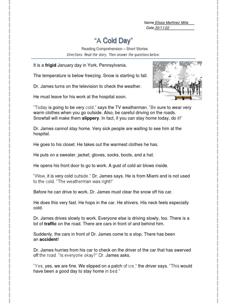 Cold Day in York: A Short Story | PDF