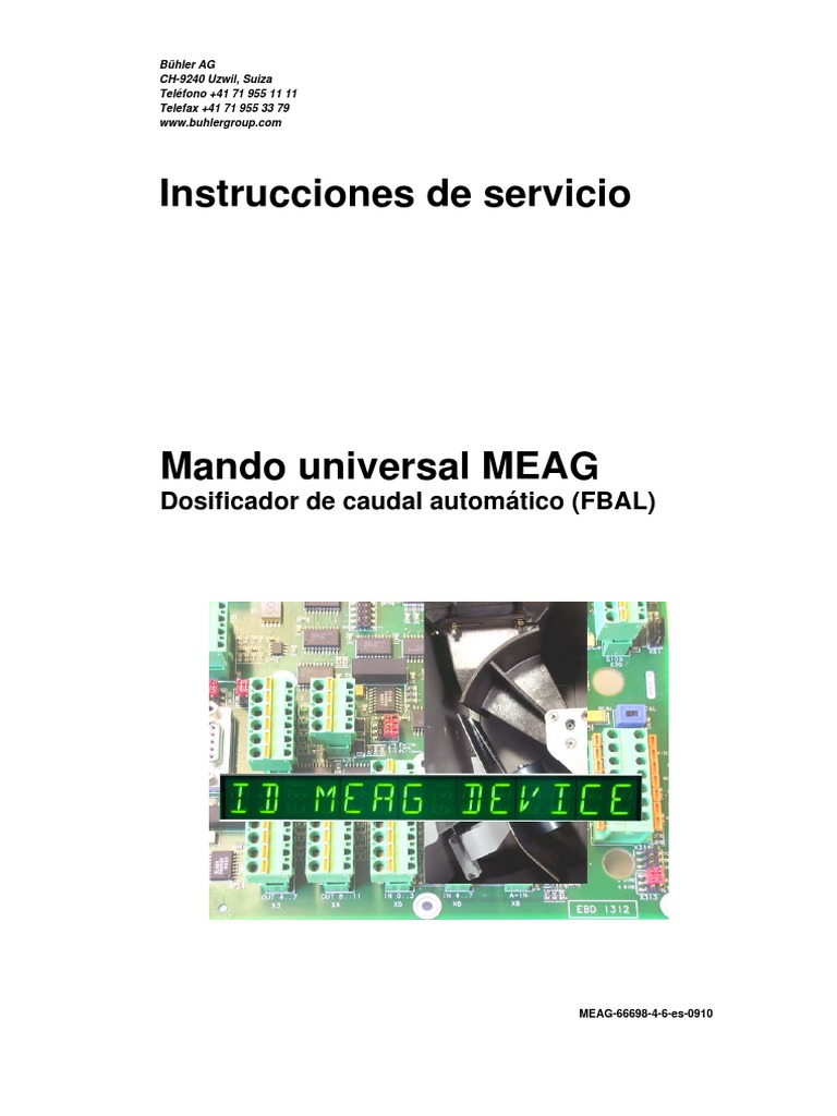 Manual Mando Universal Buhler MEAG Instrucciones de Servicio | PDF ...