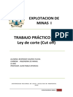 Trabajo Práctico #1 Ley de Corte (Cut Off) : Explotacion de Minas I