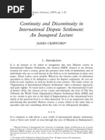Crawford - Continuity and Discontinuity in Int'l Dispute Settlement
