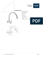 Chrome Wall Mounted Grohe Sink Tap With Swivelling Spout