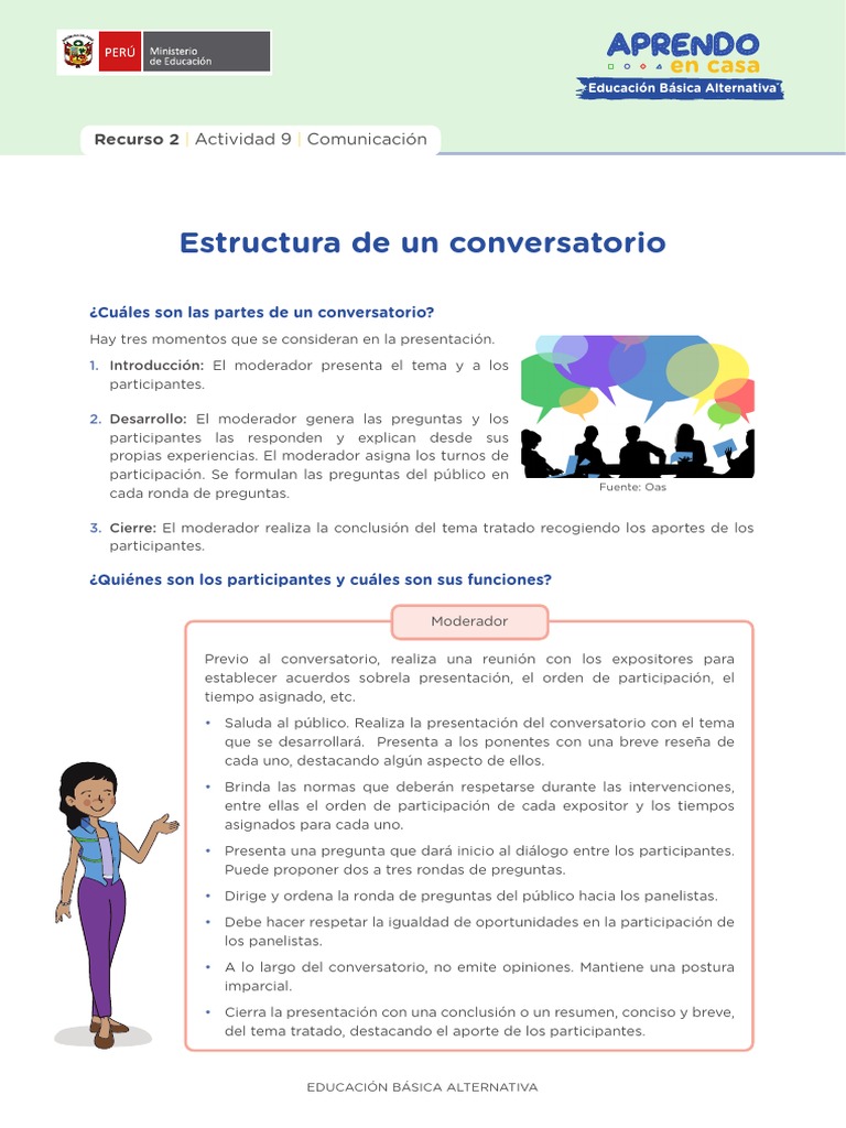 Estructura y partes del conversatorio | PDF