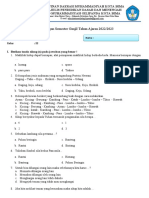 Soal PAS Tema 1 Kelas 3 THN 2022-2023