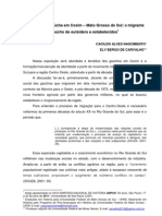 A Identidade Gaúcha em Coxim - Mato Grosso Do Sul: o Migrante Gaúcho de Outsiders A Estabelecidos