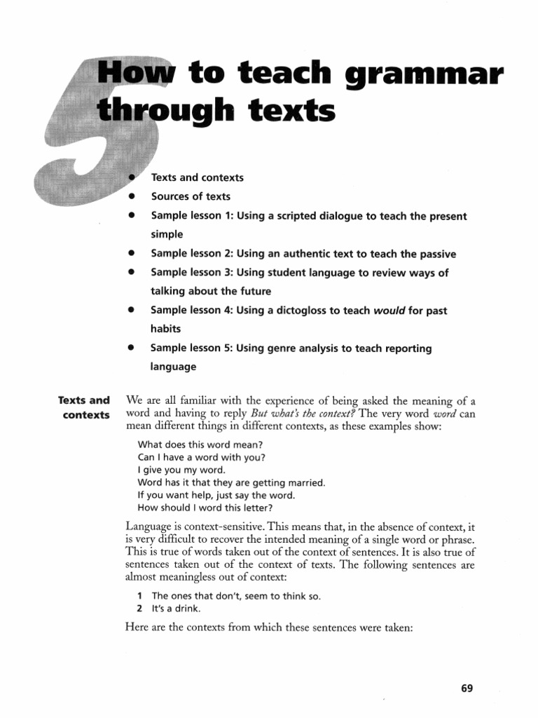 Through Texts - How To Teach Grammar | PDF