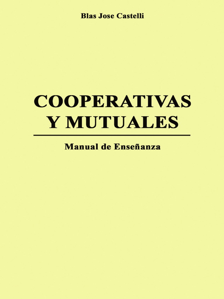 M - Mutuales Manual de Enseñanza | PDF | Cooperativa | Sociedad