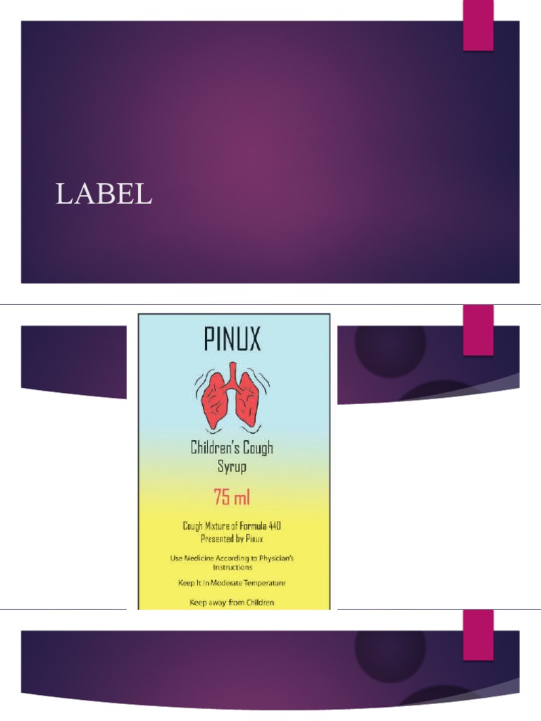 Pinux Children's Cough Syrup Label | PDF