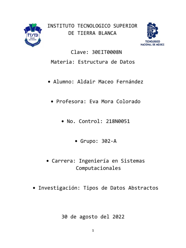 Tipos de Datos Abstractos TDA PDF