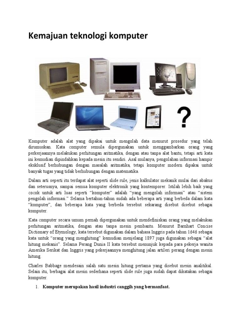 Kemajuan Teknologi Komputer Modern | PDF