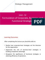 Unit 4-Formulation of Corporate, Business, and Functional Strategies