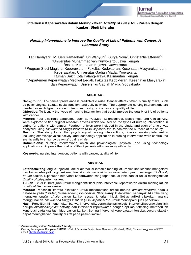 Nursing Interventions for Cancer QoL | PDF | Cancer | Relaxation ...