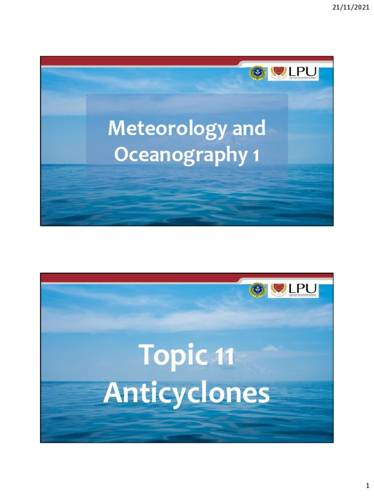 METO1 Topic 12 Anticyclones PDF Trough (Meteorology