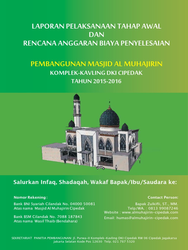 Laporan Pembangunan Masjid Al Muhajirin | PDF