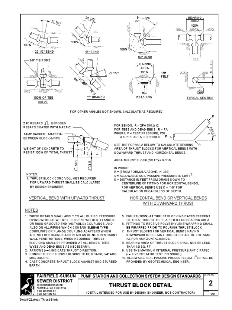 Thrust Block Design and Calculation | PDF | Pipe (Fluid Conveyance ...